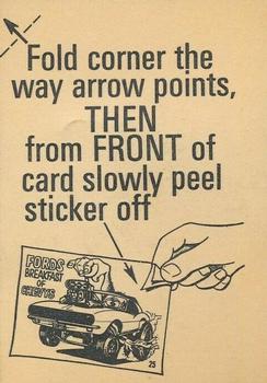1969 Donruss Odd Rods Stickers #8 Hemi Sprint Back