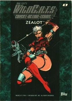 1993 Topps WildC.A.T.s - Prism #P6 Zealot Back