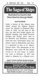 1973 Brooke Bond The Saga of Ships #11 Mayflower Back