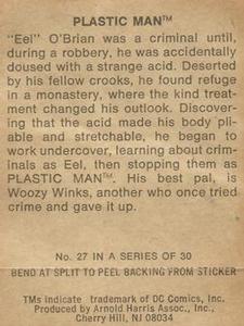 1978 Sunbeam Bread Superheroes Stickers #27 Plastic Man Back