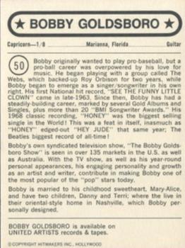 1972 Hitmakers #50 Bobby Goldsboro Back