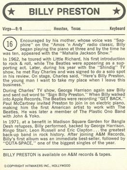 1972 Hitmakers #16 Billy Preston Back