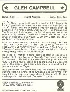 1972 Hitmakers #17 Glen Campbell Back