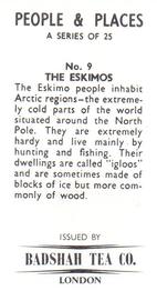 1970 Badshah Tea People & Places #9 The Eskimos Back