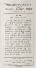 1949 Modern Motor Cars Geoffrey Michael #14 Vauxhall Velox Back
