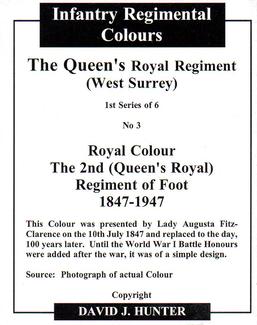 2004 Regimental Colours : The Queen's Royal Regiment (West Surrey) 1st Series #3 Royal Colour 1847-1947 Back