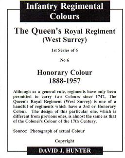 2004 Regimental Colours : The Queen's Royal Regiment (West Surrey) 1st Series #6 Honorary Colour 1888-1957 Back