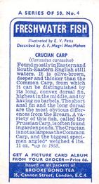 1960 Brooke Bond Freshwater Fish #4 Crucian Carp Back