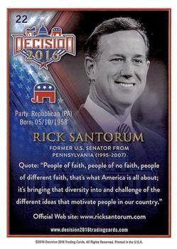 2016 Decision 2016 #22 Rick Santorum Back
