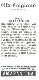 1969 Amaran Tea Old England #7 Bearbaiting Back