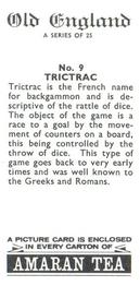 1969 Amaran Tea Old England #9 Trictrac Back