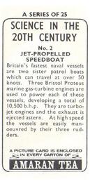 1966 Amaran Tea Science in the 20th Century #2 Jet-Propelled Speedboat Back