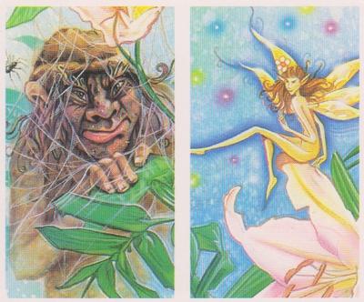 1994 Brooke Bond Creatures of Legend (Double Cards) #13-14 Trolls / Fairies Front