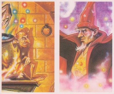 1994 Brooke Bond Creatures of Legend (Double Cards) #17-18 Goblins / Wizards Front