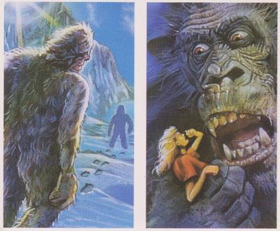 1994 Brooke Bond Creatures of Legend (Double Cards) #21-22 The Yeti / King Kong Front