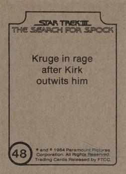 1984 FTCC Star Trek III: The Search for Spock #48 Kruge in rage after Kirk outwits him Back