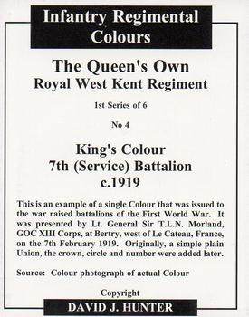 2005 Regimental Colours : The Queen's Own Royal West Kent Regiment #4 King's Colour 7th (Service) Battalion c.1919 Back