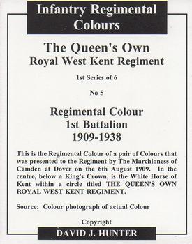 2005 Regimental Colours : The Queen's Own Royal West Kent Regiment #5 Regimental Colour 1st Battalion 1909-1938 Back