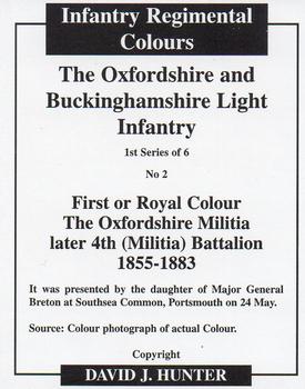 2007 Regimental Colours : The Oxfordshire and Buckinghamshire Light Infantry 1st Series #2 First or Royal Colour Oxfordshire Militia c.1855 Back
