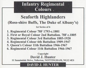 2006 Regimental Colours : Seaforth Highlanders (Ross-shire Buffs, The Duke of Albany's) 1st Series #NNO Title Card Back