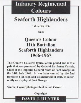 2006 Regimental Colours : Seaforth Highlanders (Ross-shire Buffs, The Duke of Albany's) 1st Series #5 Queen's Colour 11th Battalion 1966-1967 Back