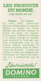 1961 Domino Les Produits Du Monde #9 Ghana - Le Cacao Back
