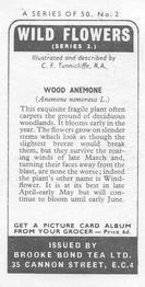 1973 Brooke Bond Wild Flowers Series 2 #2 Wood Anemone Back