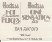 1988 Hostess Hot Summer Flicks Stickers #1 Dan Aykroyd Back