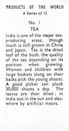 1957 Anonymous Products of the World #1 Tea Back