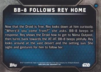 2016 Topps Star Wars The Force Awakens Series 2 - Lightsaber Blue #26 BB-8 Follows Rey Home Back