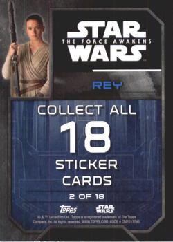 2016 Topps Star Wars The Force Awakens Series 2 - Character Stickers #2 Rey Back