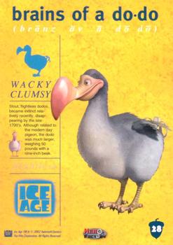 2002 Hero Factory Ice Age #28 brains of a Dodo Back
