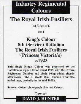 2008 Regimental Colours : The Royal Irish Fusiliers (Princess Victoria's) #4 King's Colour 8th (Service) Battalion c.1923 Back