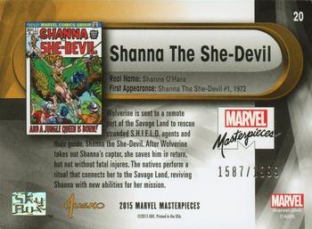 2016 Upper Deck Marvel Masterpieces #20 Shanna The She-Devil Back