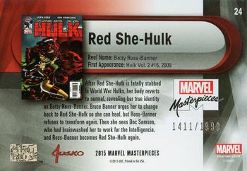 2016 Upper Deck Marvel Masterpieces #24 Red She-Hulk Back