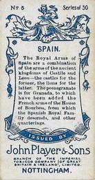 1905 Player's Countries Arms & Flags #5 Spain Back