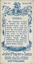 1905 Player's Countries Arms & Flags #14 Russia Back