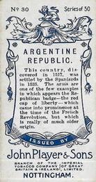 1905 Player's Countries Arms & Flags #30 Argentine Republic Back