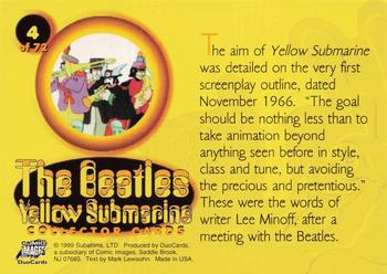 1999 Duo Cards The Beatles Yellow Submarine #4 Yellow Submarine Back