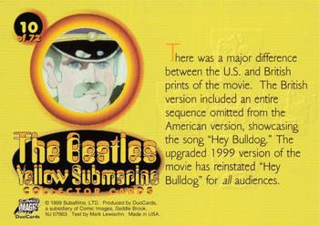 1999 Duo Cards The Beatles Yellow Submarine #10 Yellow Submarine Back