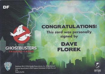 2016 Cryptozoic Ghostbusters - Autographs #DF Dave Florek Back