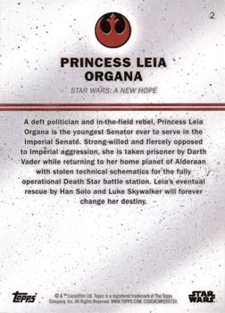 2016 Topps Star Wars Card Trader #2 Princess Leia Organa Back