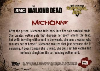 2016 Topps The Walking Dead Survival Box #4A Michonne Back