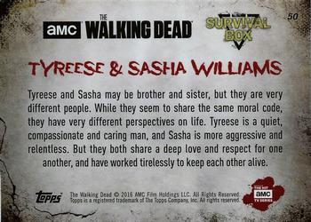 2016 Topps The Walking Dead Survival Box #50 Tyreese / Sasha Williams Back