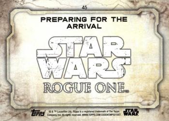 2016 Topps Star Wars Rogue One Series 1 #45 Preparing for the Arrival Back