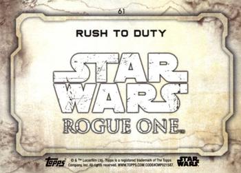 2016 Topps Star Wars Rogue One Series 1 #61 Rush to Duty Back