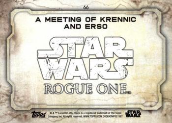 2016 Topps Star Wars Rogue One Series 1 #66 A Meeting of Krennic and Erso Back