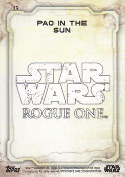 2016 Topps Star Wars Rogue One Series 1 #19 Pao In The Sun Back