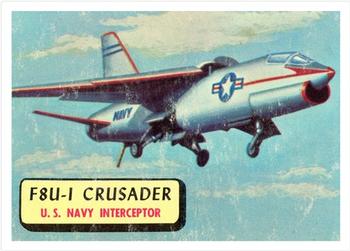 1957 Topps Planes (R707-2) - Red Back #91 F8U-1 Crusader Front