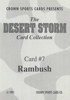 1991 Crown Sports Desert Storm #7 Rambush Back